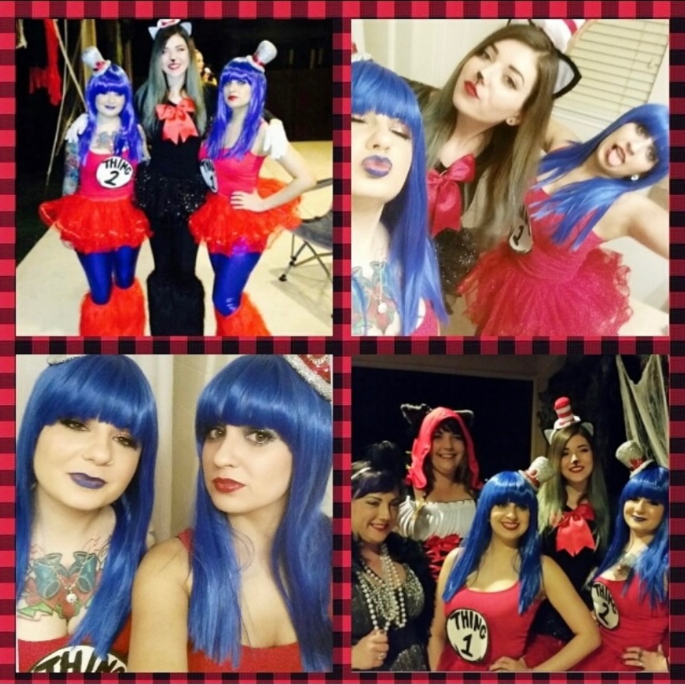 Neon blue wig - Picture 4 of 4